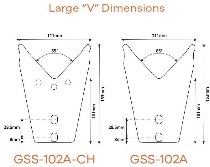 Large 'V' Dimensions